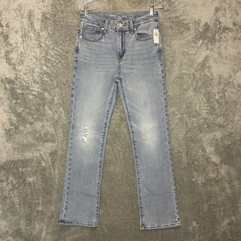 Old Navy Boys Flex Bootcut Jean 14 Distressed Elastic Waist Western Everyday NWT